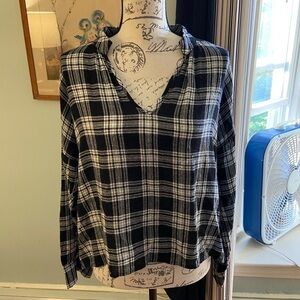 Madewell Highroad Popover Oversized Clarksburg Plaid Top Women's Size L